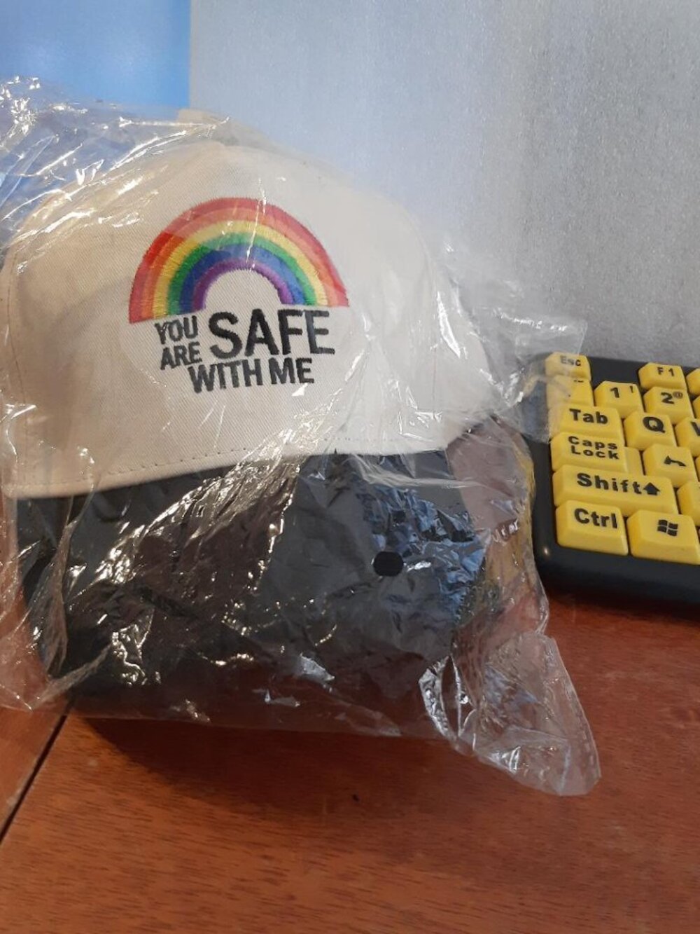NEW BAG ! Rainbow Pride Embroided Hat You Are Safe With Me Baseball Hat